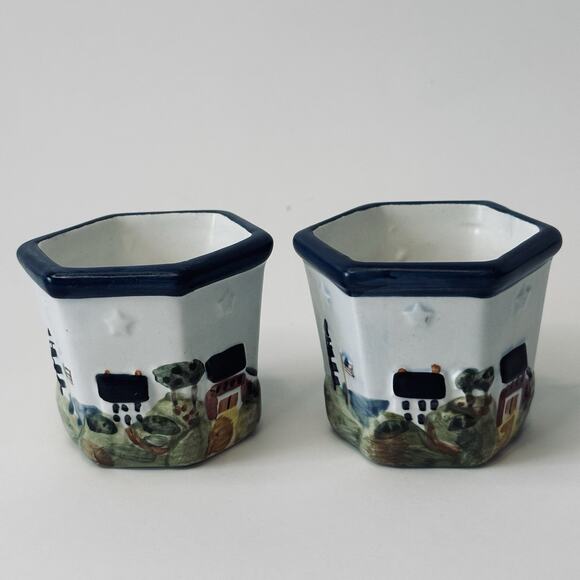 Waxcessories Votive Holder Countryside Collection set of 2, Lighthouse, Sea, VTG - Picture 7 of 11